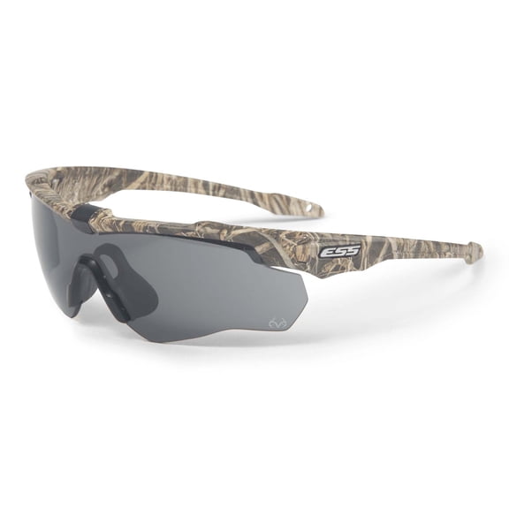 ESS Crossblade STD RealTree MAX7 Sunglasses, Camo Frame, Gray/Clear/HI-DEF Copper Lenses