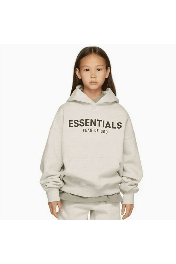 ESS-ENTIAL Hoodies for Boys Girls,Kids Youths Hip Hop STYLE Letter Graphic High Street Sweatshirt,Cotton Pullover Hooded Hoodie,Loose Oversize Streetwear