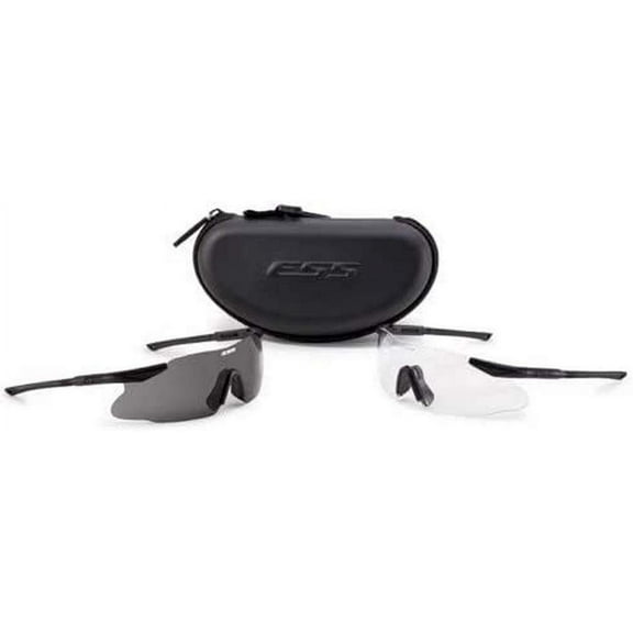 ESS ICE Black Clear Smoke Grey 2X Medium-Large Eyeshield 2 Each