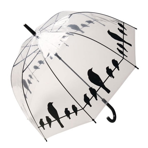 ESSCHERT DESIGN USA LLC Women's Birds On A Wire Clear Bubble Umbrella