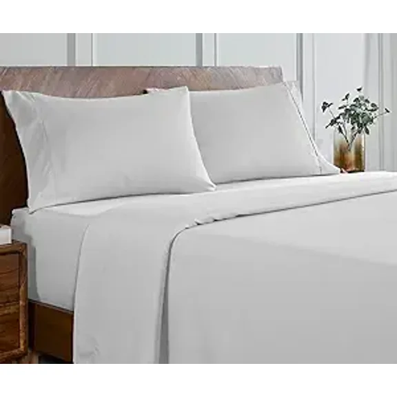 ESSELL 4 Piece Full-Size Bed Sheet Set, Microfiber Bed Linens, Hotel Luxury Bedsheets, Breathable, Cooling Bedsheets, Shrinkage, Fade Resistant -Wrinkle-Free Bedding with 16" Deep Pockets (Light Grey)