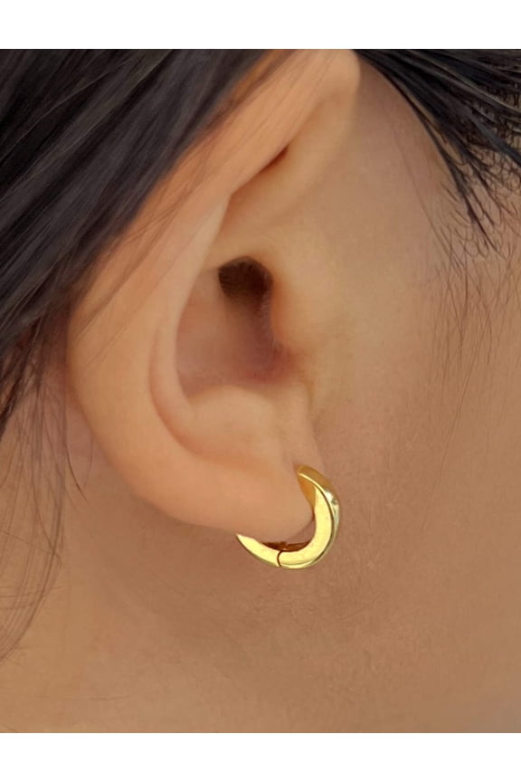 ESSENTIAL 18K Gold Over Sterling Silver Mini Huggies Earrings