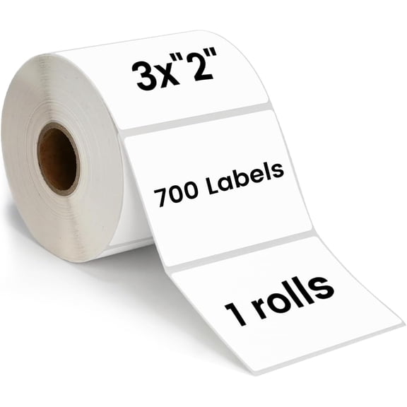 ESSENTIAL 3"x2" Direct Thermal Barcode Labels, Shipping Label, Compatible with Arkscan & Zebra Label Printers, 700 per Roll (1 Roll)