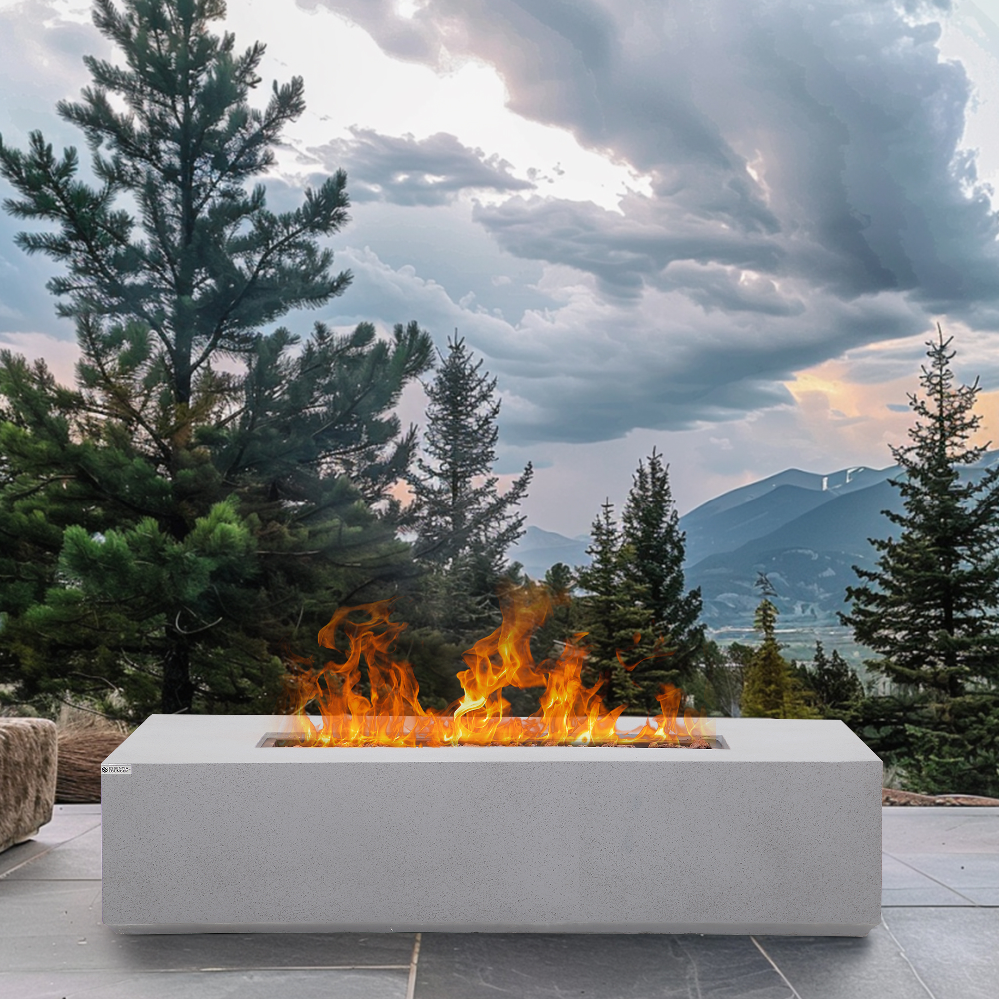 Mainstays 28inch Tall Column Propane Gas Outdoor Fire Pit, Matte Black