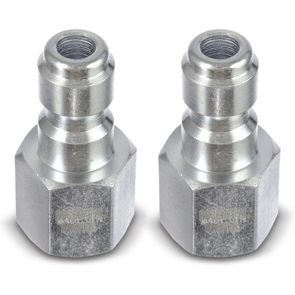 ESSENTIAL WASHER Plated Steel 1/4" Female Quick Connect Fittings Pressure Washer - Pressure Washer Plugs, 4200 PSI, 2 Pack