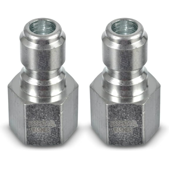 ESSENTIAL WASHER Plated Steel 3/8" Female Quick Connect Fittings Pressure Washer - Pressure Washer Plugs, 4200 PSI, 2 Pack