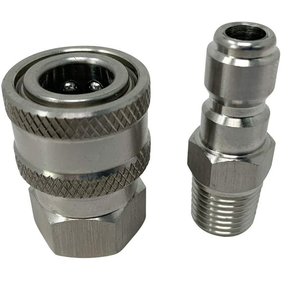 Pressure Washer Stainless Steel 3/8" Female Quick Connect and Male Plug Set