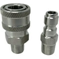 thumbnail image 1 of Pressure Washer Stainless Steel 3/8" Male Quick Connect and Plug Set, 1 of 9