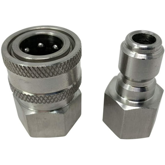 Pressure Washer Stainless Steel 3/8" Female Quick Connect and Plug Set