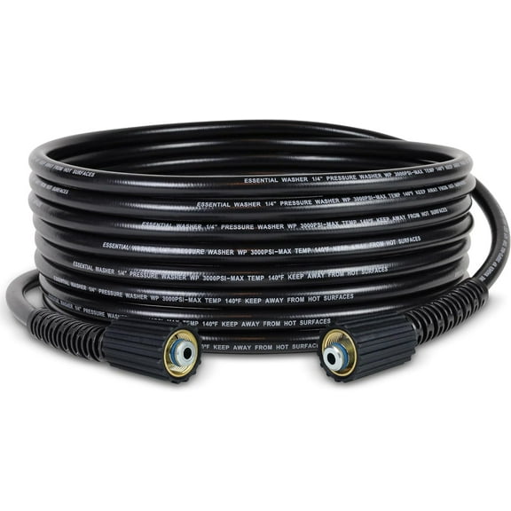 ESSENTIAL WASHER Pressure Washer Hose 25FT 1/4" | 3000 PSI Power Washer Hose M22F 14mm PVC Kink Free