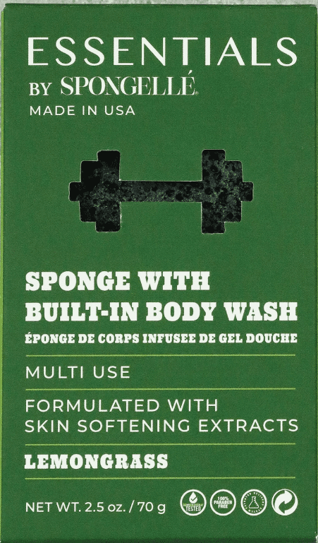 Essentials by Spongelle Men's Lemongrass Body Buffer - Cleanse, Exfoliate & Moisturize