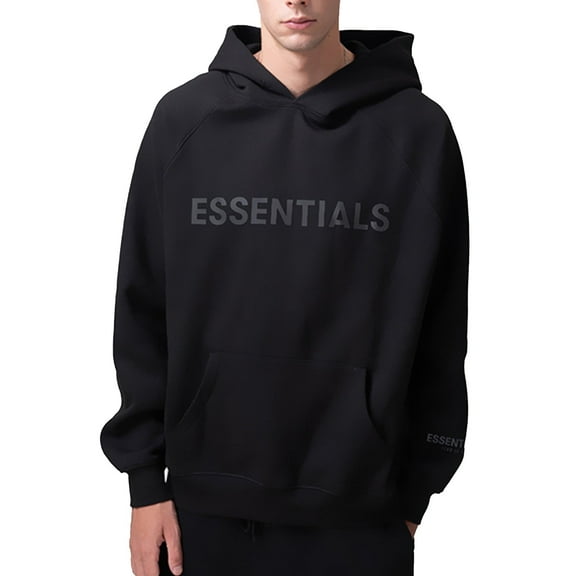 ESSENTIALS Hoodie Fleece Lined Hip Hop Sweatshirt Casual Streetwear for Men and Women