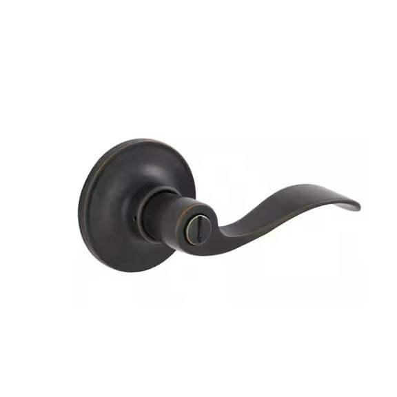 ESSENTIALS by Schlage Millstreet Aged Bronze Privacy Bed/Bath Door Handle V40 V MST 716