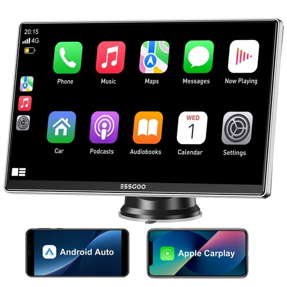 ESSGOO 991CP 9 Inch 1024600 IPS Touch Screen Car Stereo Receiver, Wireless CarPlay & Android Auto, AirPlay & Superlink, Bluetooth 5.2, 2.4G/5G WiFi, TypeC Power Supply for Vehicle