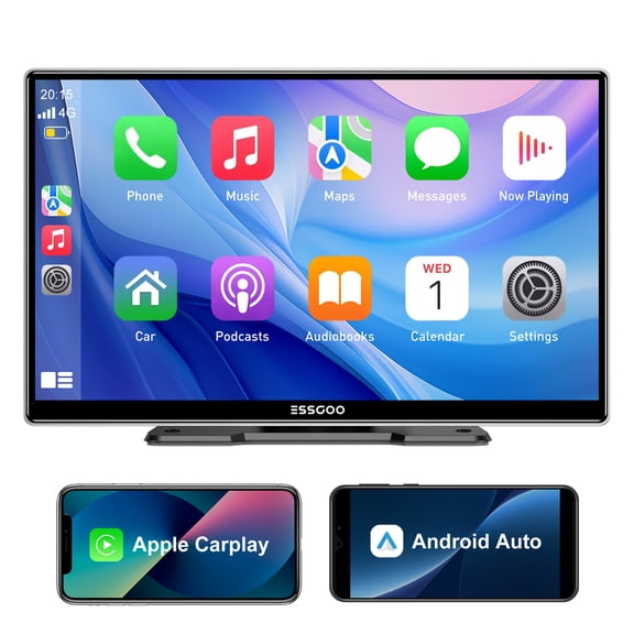 ESSGOO 991CP 9 Inch IPS Touch Screen Car Stereo, 1024600 Resolution, Wireless CarPlay & Android Auto, AirPlay & Superlink, Bluetooth 5.2, 2.4G+5G WiFi, TypeC Powered Portable Car Radio for Vehicles