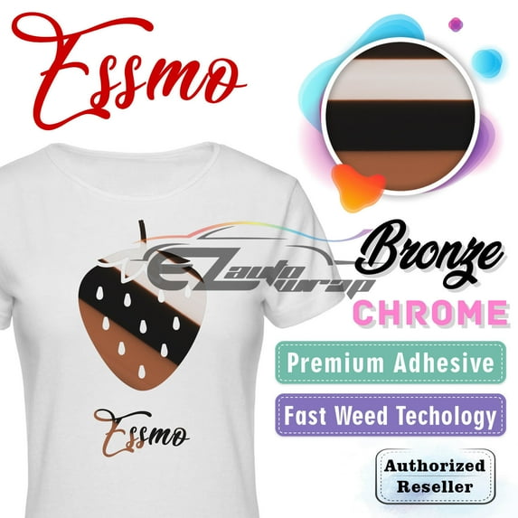 ESSMO Bronze Chrome Heat Transfer Vinyl HTV Sheet T-Shirt 20" Wide Iron On Heat Press 20"x72"