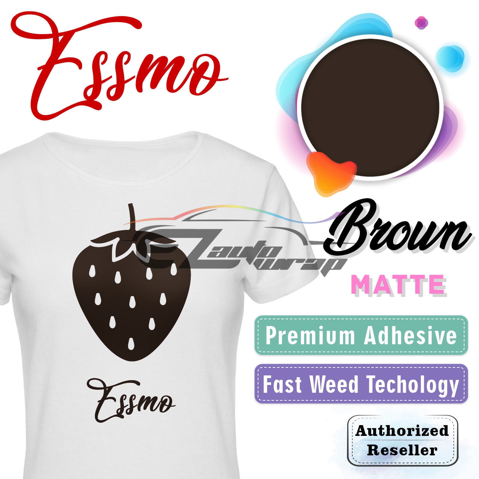 ESSMO Brown Matte Solid Heat Transfer Vinyl HTV Sheet T-Shirt 20" Wide Iron On Heat Press DP12 20"x84"