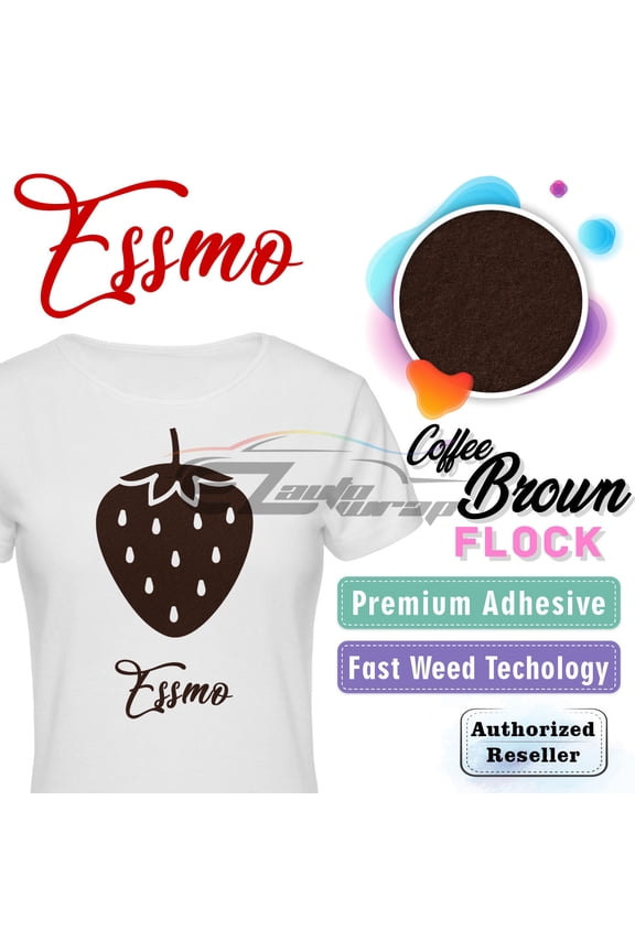 Coffee Brown Flock Heat Transfer Vinyl HTV Sheet T-Shirt 20" Wide Iron On Heat Press DF19 20"x12"