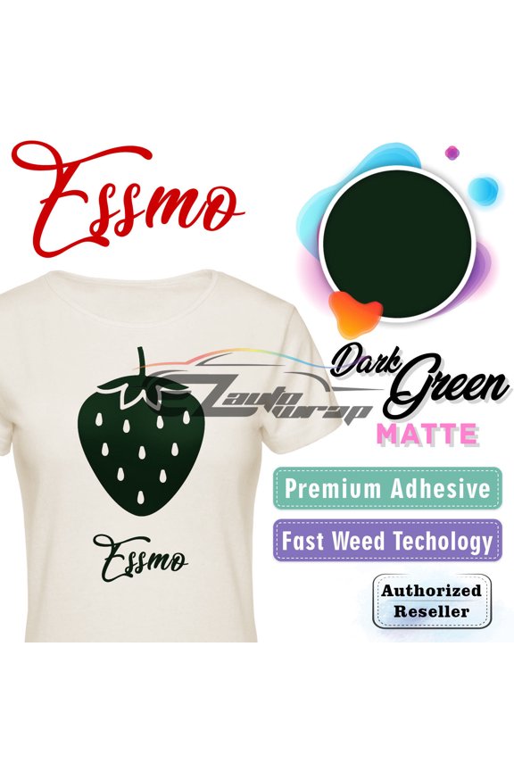 Dark Green Matte Solid Heat Transfer Vinyl HTV Sheet T-Shirt 20" Wide Iron On Heat Press DP18 20"x12"
