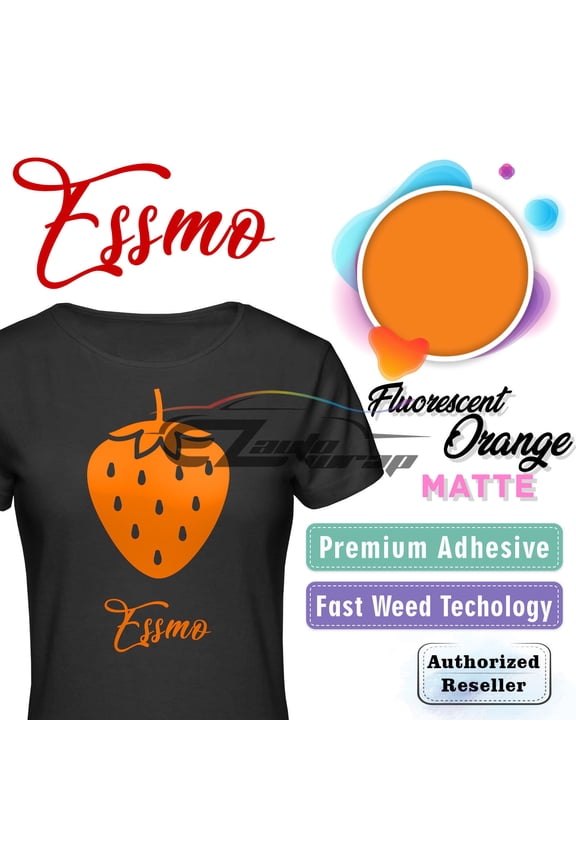 Fluorescent Orange Matte Solid Heat Transfer Vinyl HTV Sheet T-Shirt 20" Wide Iron On Heat Press DP27 20"x12"