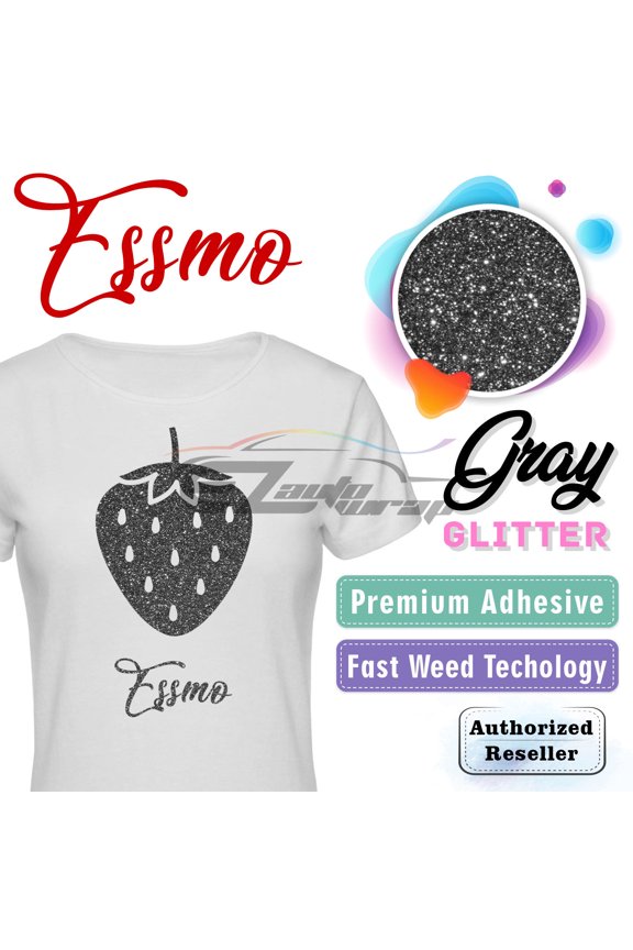 Gray Glitter Heat Transfer Vinyl HTV Sheet T-Shirt 20" Wide Iron On Heat Press DG20 20"x12"