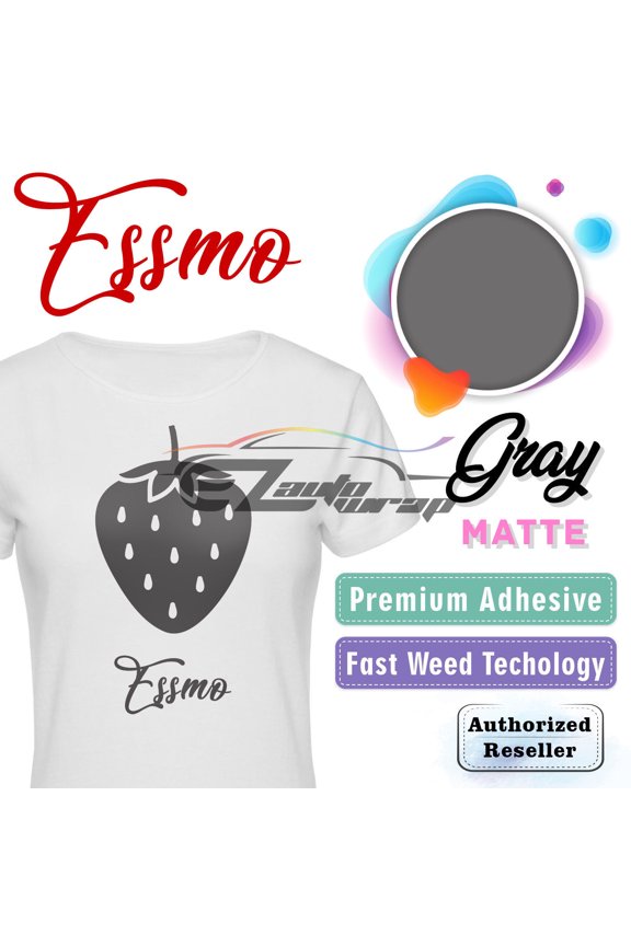 Gray Matte Solid Heat Transfer Vinyl HTV Sheet T-Shirt 20" Wide Iron On Heat Press DP16 20"x12"