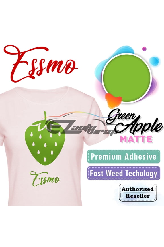 Green Apple Matte Solid Heat Transfer Vinyl HTV Sheet T-Shirt 20" Wide Iron On Heat Press 20"x12"