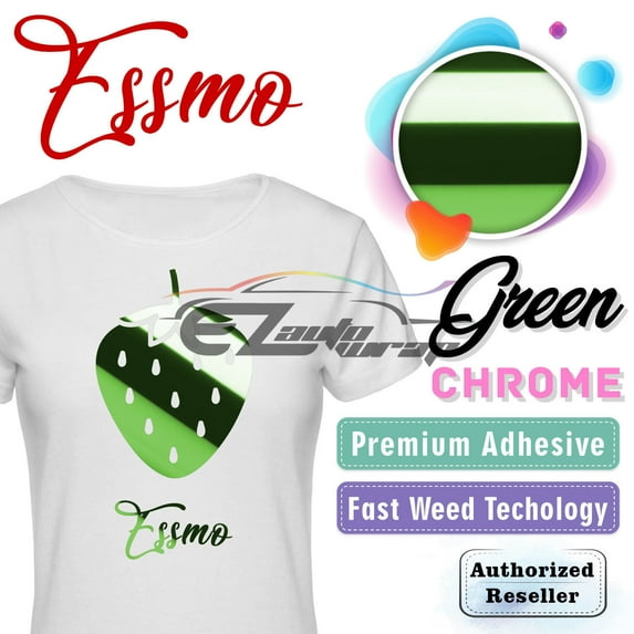 ESSMO Green Chrome Heat Transfer Vinyl HTV Sheet T-Shirt 20" Wide Iron On Heat Press 20"x12"