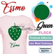 ESSMO Green Flock Heat Transfer Vinyl HTV Sheet T-Shirt 20" Wide Iron On Heat Press DF07 20"x12"