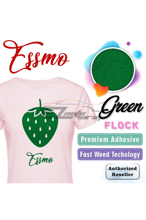Green Flock Heat Transfer Vinyl HTV Sheet T-Shirt 20" Wide Iron On Heat Press DF07 20"x12"