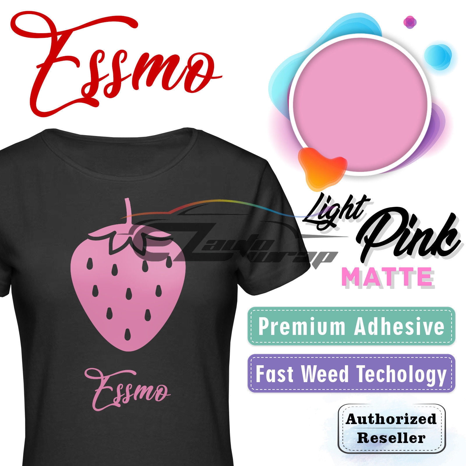 ESSMO Light Pink Matte Solid Heat Transfer Vinyl HTV Sheet T-Shirt 20" Wide Iron On Heat Press DP32 20"x240"