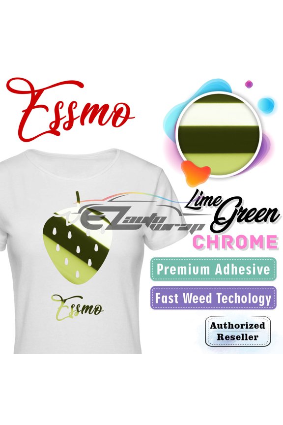 Lime Green Chrome Heat Transfer Vinyl HTV Sheet T-Shirt 20" Wide Iron On Heat Press 20"x12"
