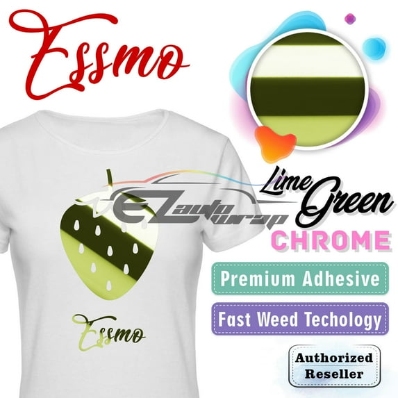 ESSMO Lime Green Chrome Heat Transfer Vinyl HTV Sheet T-Shirt 20" Wide Iron On Heat Press 20"x240"