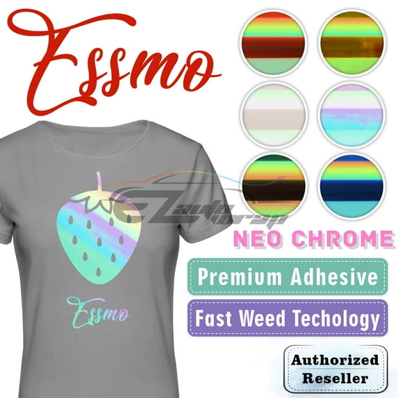 ESSMO™ Neo Chrome Pearl Heat Transfer Vinyl HTV T-Shirt 20" Wide Roll Iron Heat Press NC06 20"x360"