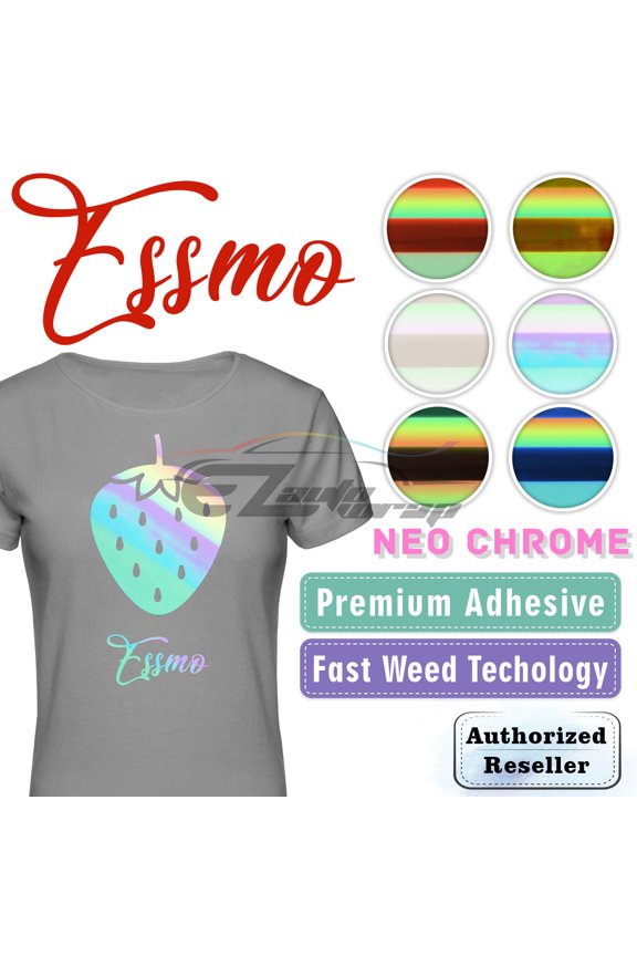 ™ Neo Chrome White Heat Transfer Vinyl HTV T-Shirt 20" Wide Roll Iron Heat Press NC05 20"x12"