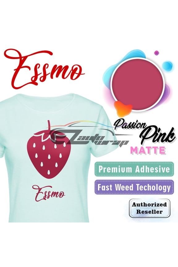 Passion Pink Matte Solid Heat Transfer Vinyl HTV Sheet T-Shirt 20" Wide Iron On Heat Press DP08 20"x12"