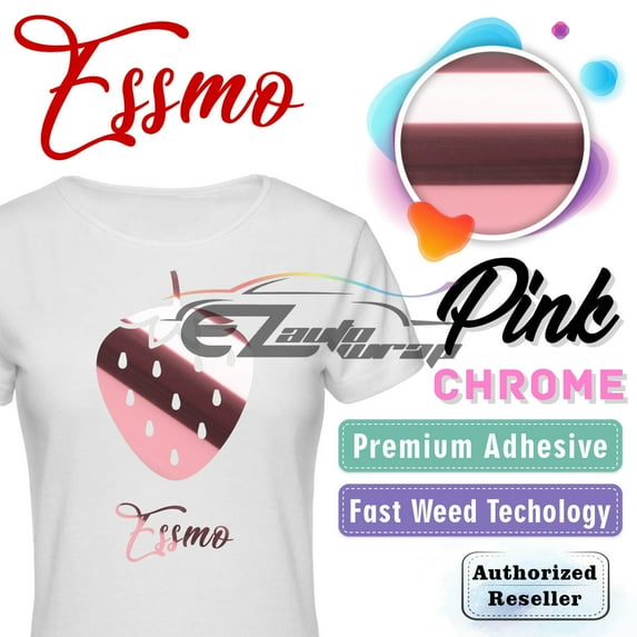 ESSMO Pink Chrome Heat Transfer Vinyl HTV Sheet T-Shirt 20" Wide Iron On Heat Press 20"x12"