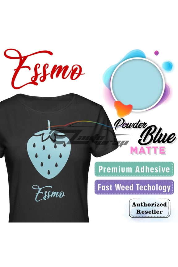 Powder Blue Matte Solid Heat Transfer Vinyl HTV Sheet T-Shirt 20" Wide Iron On Heat Press DP31 20"x24"