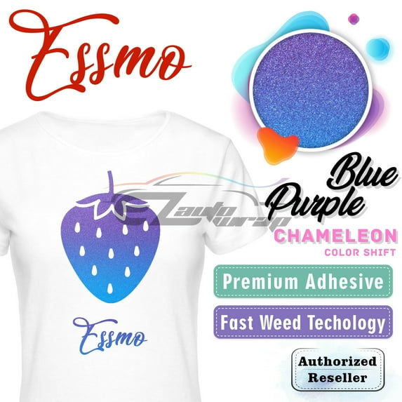 ESSMO Purple Blue Chameleon Heat Transfer Vinyl HTV Tshirt 20" Iron Heat Press ADC02 20"x480"