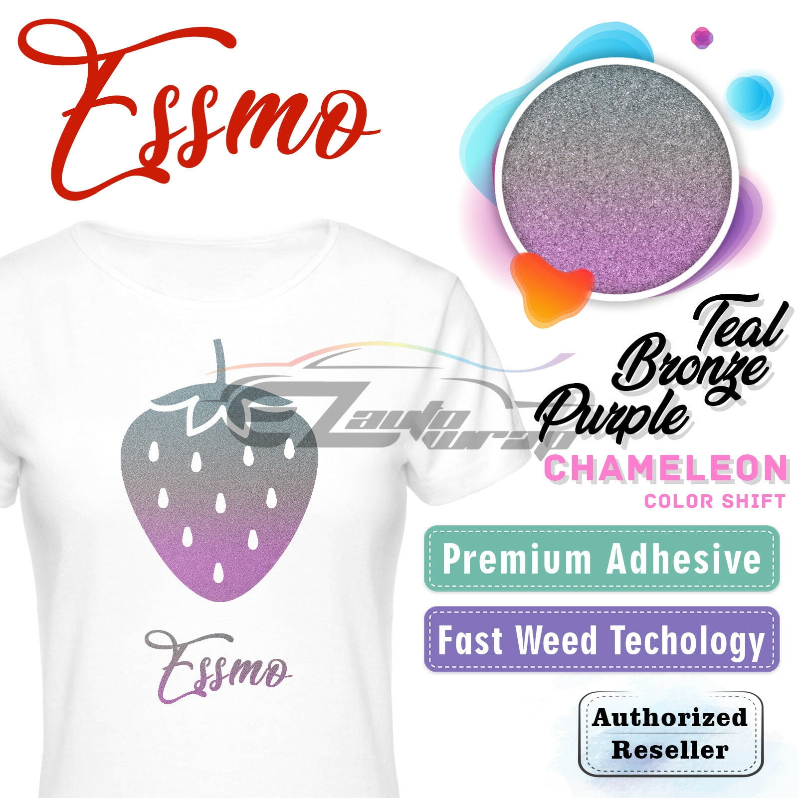 ESSMO Purple Bronze Chameleon Heat Transfer Vinyl HTV Tshirt 20" Iron Heat Press ADC03 20"x240"