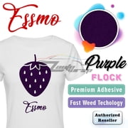 ESSMO Purple Flock Heat Transfer Vinyl HTV Sheet T-Shirt 20" Wide Iron On Heat Press DF09 20"x12"