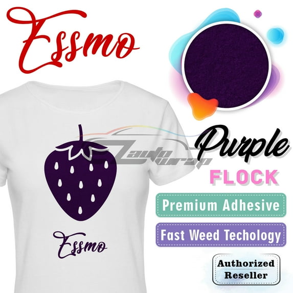 ESSMO Purple Flock Heat Transfer Vinyl HTV Sheet T-Shirt 20" Wide Iron On Heat Press DF09 20"x60"