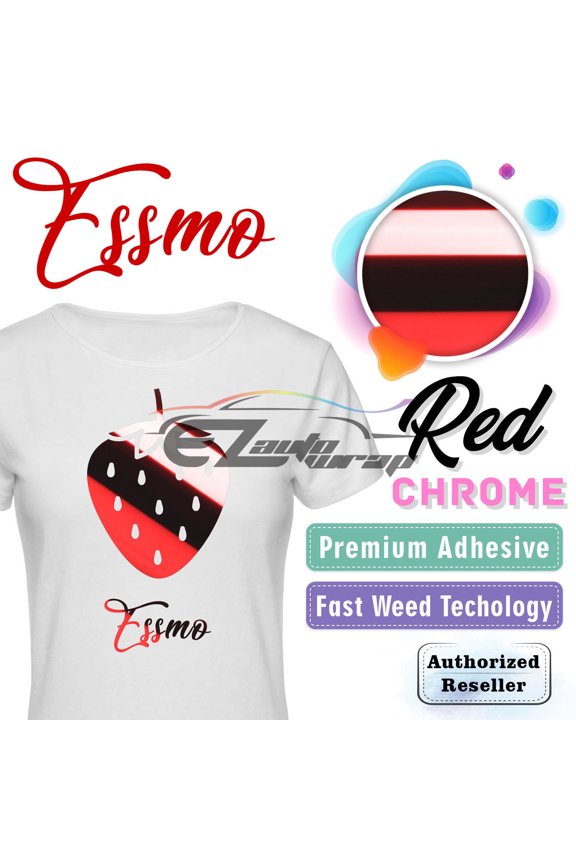 Red Chrome Heat Transfer Vinyl HTV Sheet T-Shirt 20" Wide Iron On Heat Press 20"x12"