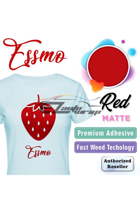 Red Matte Solid Heat Transfer Vinyl HTV Sheet T-Shirt 20" Wide Iron On Heat Press DP10 20"x12"