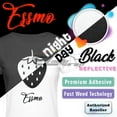 thumbnail image 1 of ESSMO™ Reflective Black Silver Heat Transfer Vinyl HTV T-Shirt 20" Wide Roll Iron Heat Press RT02 20"x36", 1 of 6