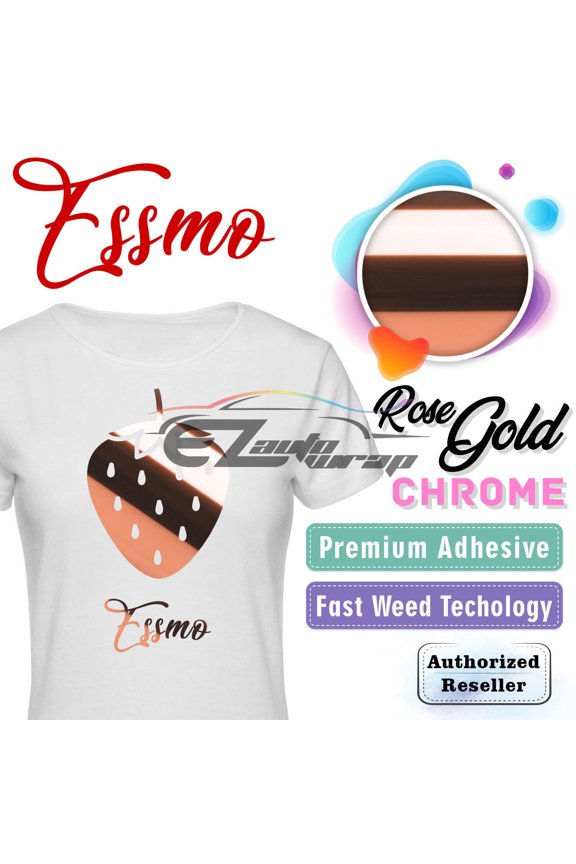Rose Gold Chrome Heat Transfer Vinyl HTV Sheet T-Shirt 20" Wide Iron On Heat Press 20"x12"