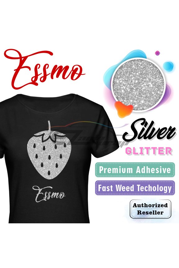 Silver Glitter Heat Transfer Vinyl HTV Sheet T-Shirt 20" Wide Iron On Heat Press DG04 20"x72"