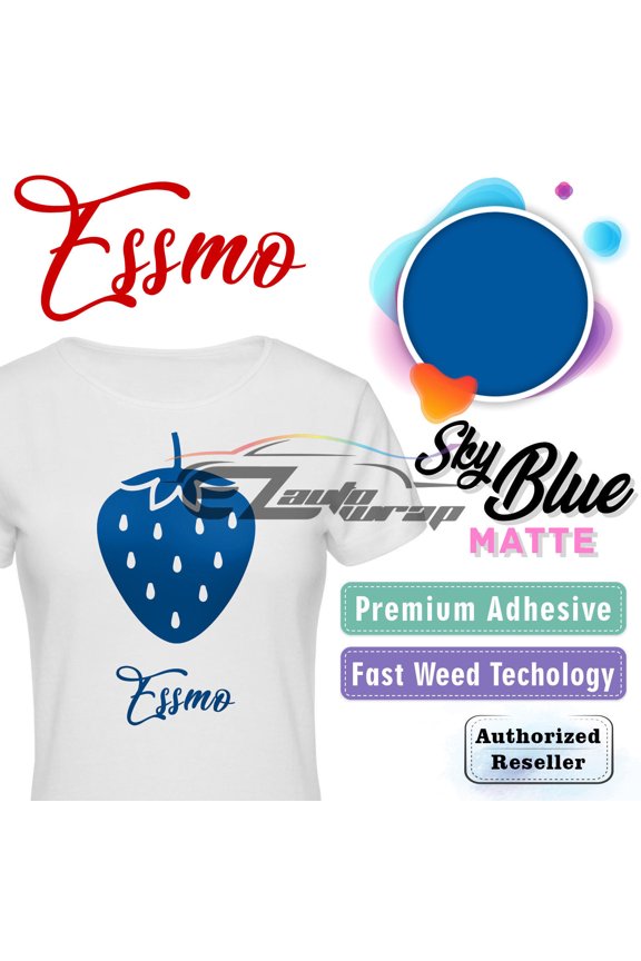 Sky Blue Matte Solid Heat Transfer Vinyl HTV Sheet T-Shirt 20" Wide Iron On Heat Press DP22 20"x24"