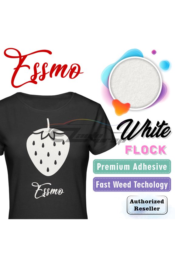 White Flock Heat Transfer Vinyl HTV Sheet T-Shirt 20" Wide Iron On Heat Press DF02 20"x12"