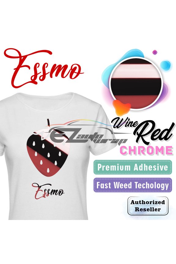 Wine Red Chrome Heat Transfer Vinyl HTV Sheet T-Shirt 20" Wide Iron On Heat Press 20"x12"